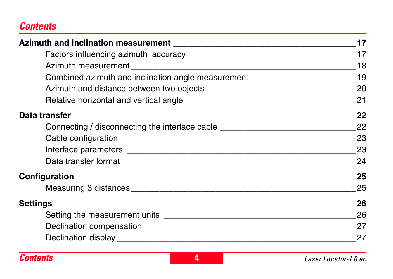 Leica Geosystems Laser Locator User Manual | Page 4 / 46