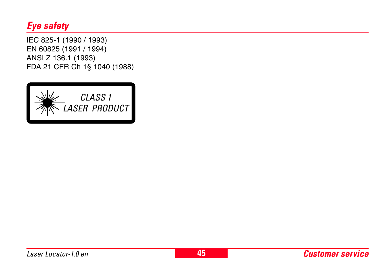 Leica Geosystems Laser Locator User Manual | Page 45 / 46