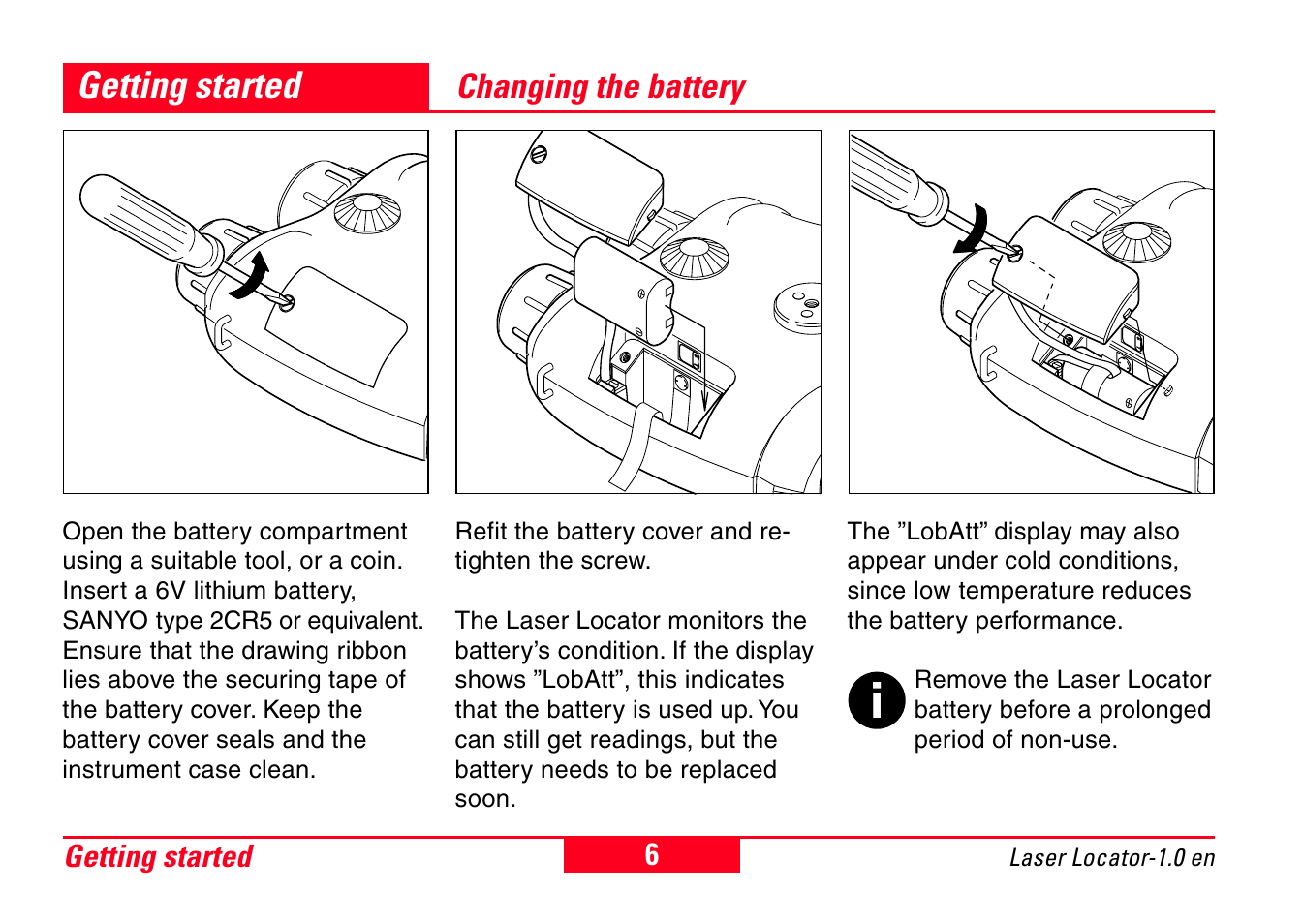 Getting started | Leica Geosystems Laser Locator User Manual | Page 6 / 46