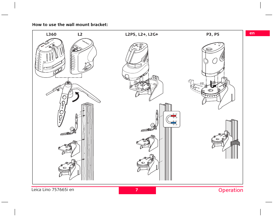 Operation | Leica Geosystems Leica Line and Dot Lasers User Manual | Page 8 / 21