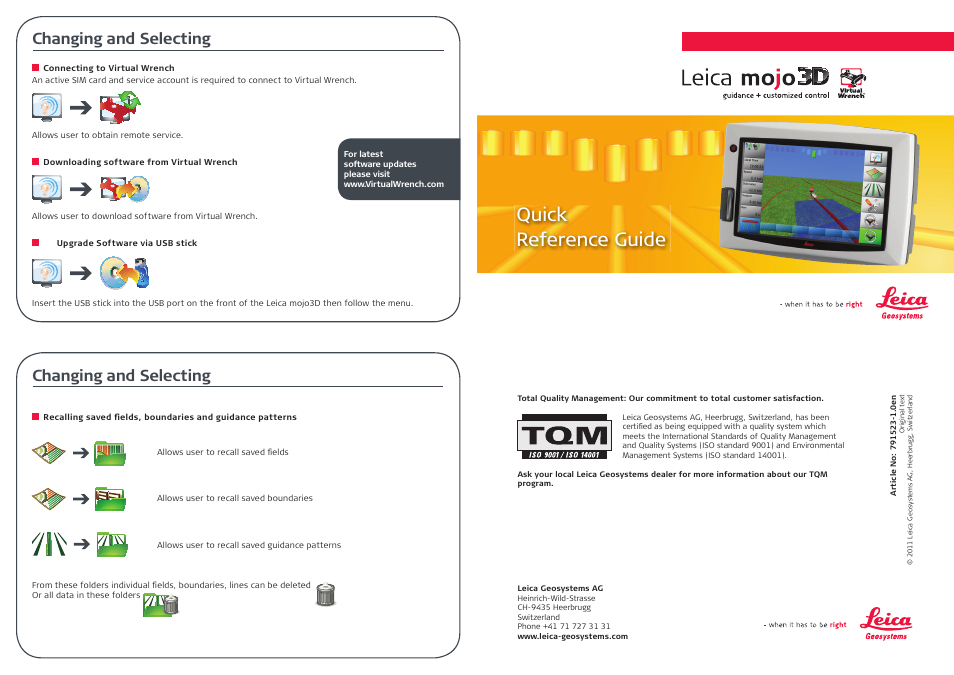 Leica Geosystems Leica mojo3D - QuickStart Guide User Manual | 2 pages