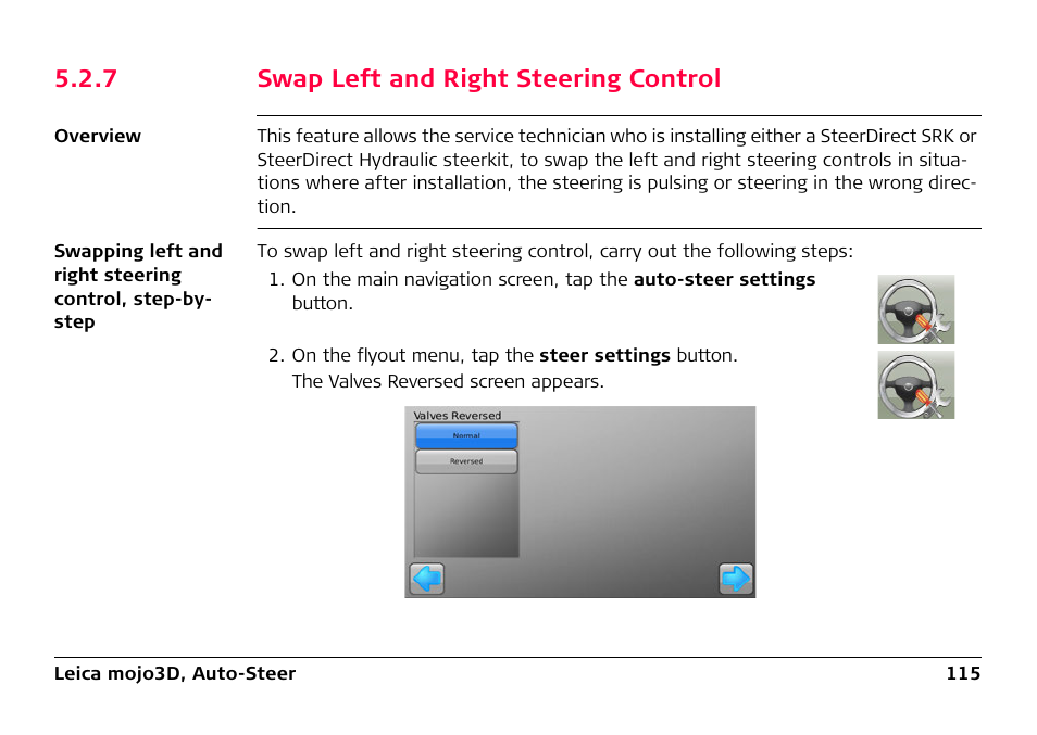 7 swap left and right steering control, Swap left and right steering control | Leica Geosystems Leica mojo3D - User Manual User Manual | Page 115 / 378