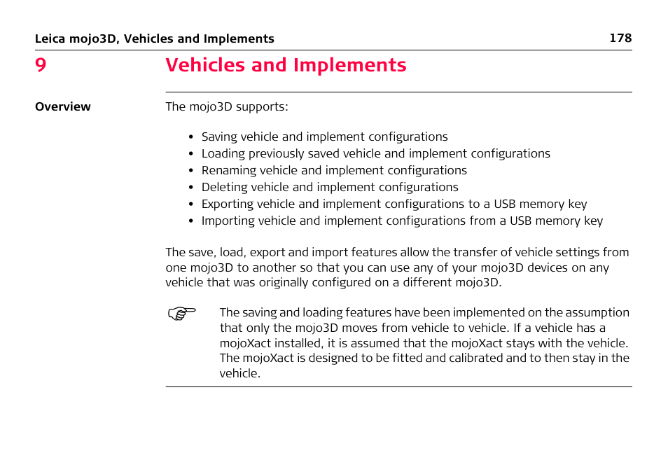 9 vehicles and implements, Vehicles and implements, 9vehicles and implements | Leica Geosystems Leica mojo3D - User Manual User Manual | Page 178 / 378