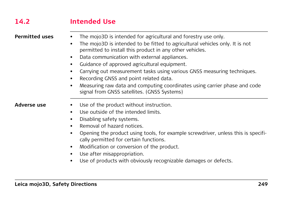 2 intended use | Leica Geosystems Leica mojo3D - User Manual User Manual | Page 249 / 378