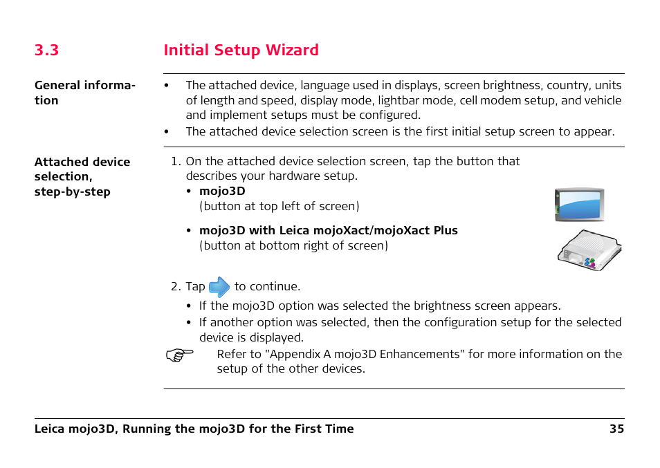 3 initial setup wizard, Initial setup wizard | Leica Geosystems Leica mojo3D - User Manual User Manual | Page 35 / 378
