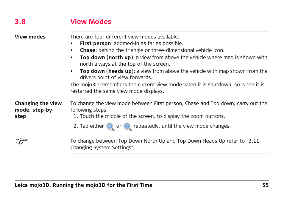8 view modes, View modes | Leica Geosystems Leica mojo3D - User Manual User Manual | Page 55 / 378