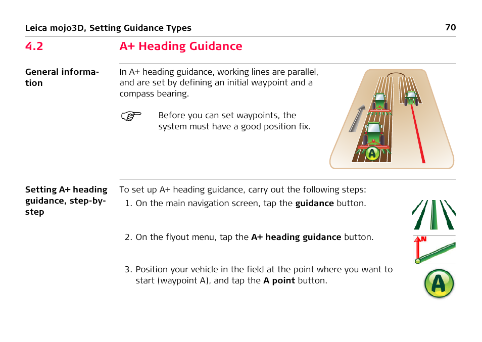 2 a+ heading guidance, A+ heading guidance | Leica Geosystems Leica mojo3D - User Manual User Manual | Page 70 / 378