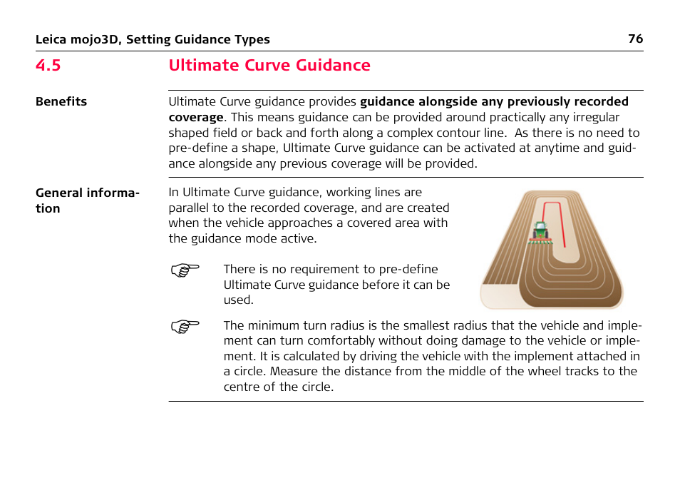 5 ultimate curve guidance, Ultimate curve guidance | Leica Geosystems Leica mojo3D - User Manual User Manual | Page 76 / 378