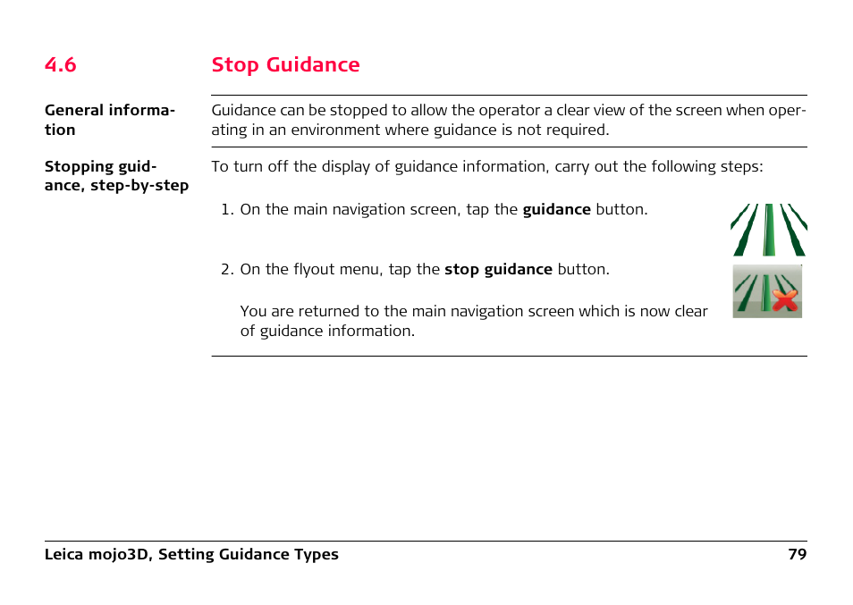6 stop guidance, Stop guidance | Leica Geosystems Leica mojo3D - User Manual User Manual | Page 79 / 378
