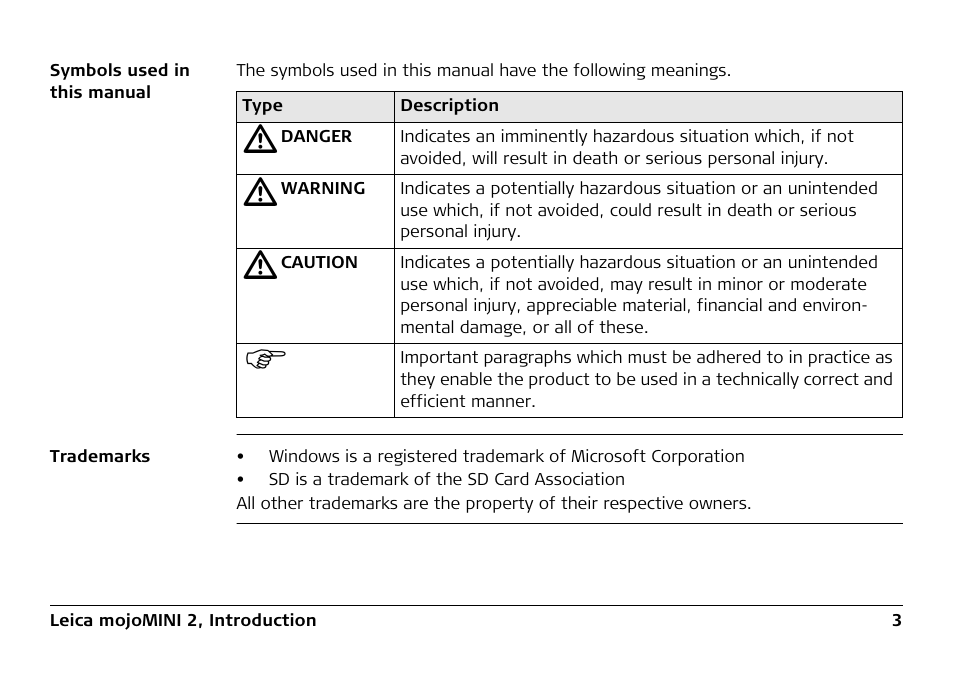 Leica Geosystems Leica mojoMINI 2 - User Manual User Manual | Page 3 / 94