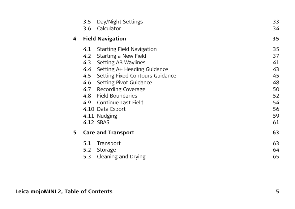 Leica Geosystems Leica mojoMINI 2 - User Manual User Manual | Page 5 / 94