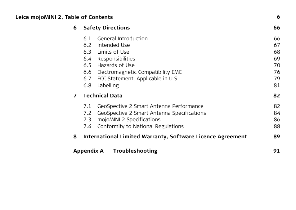 Leica Geosystems Leica mojoMINI 2 - User Manual User Manual | Page 6 / 94