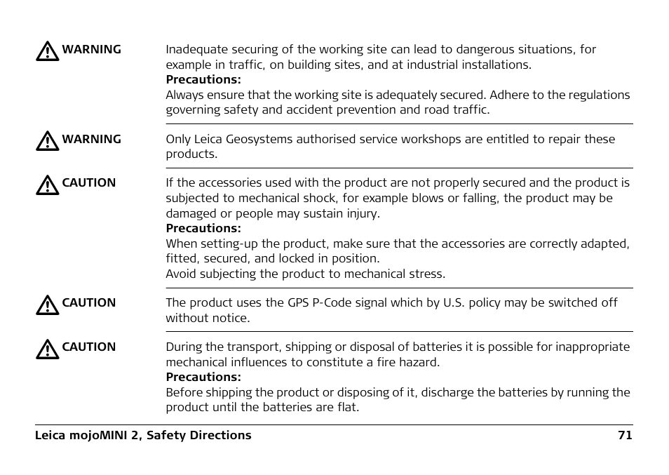 Leica Geosystems Leica mojoMINI 2 - User Manual User Manual | Page 71 / 94