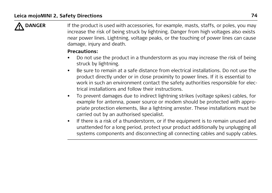 Leica Geosystems Leica mojoMINI 2 - User Manual User Manual | Page 74 / 94