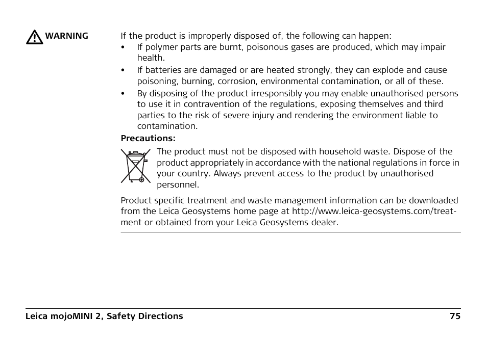 Leica Geosystems Leica mojoMINI 2 - User Manual User Manual | Page 75 / 94