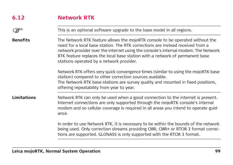 12 network rtk | Leica Geosystems Leica mojoRTK User Manual | Page 99 / 210
