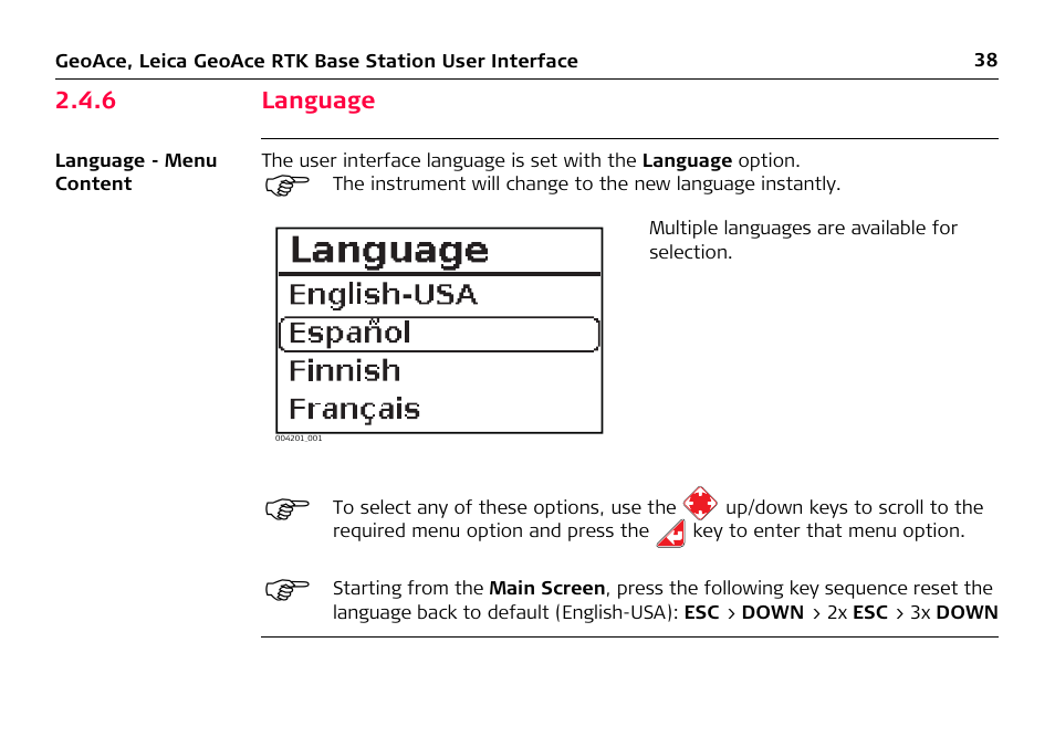 6 language | Leica Geosystems Leica GeoAce User Manual | Page 38 / 114