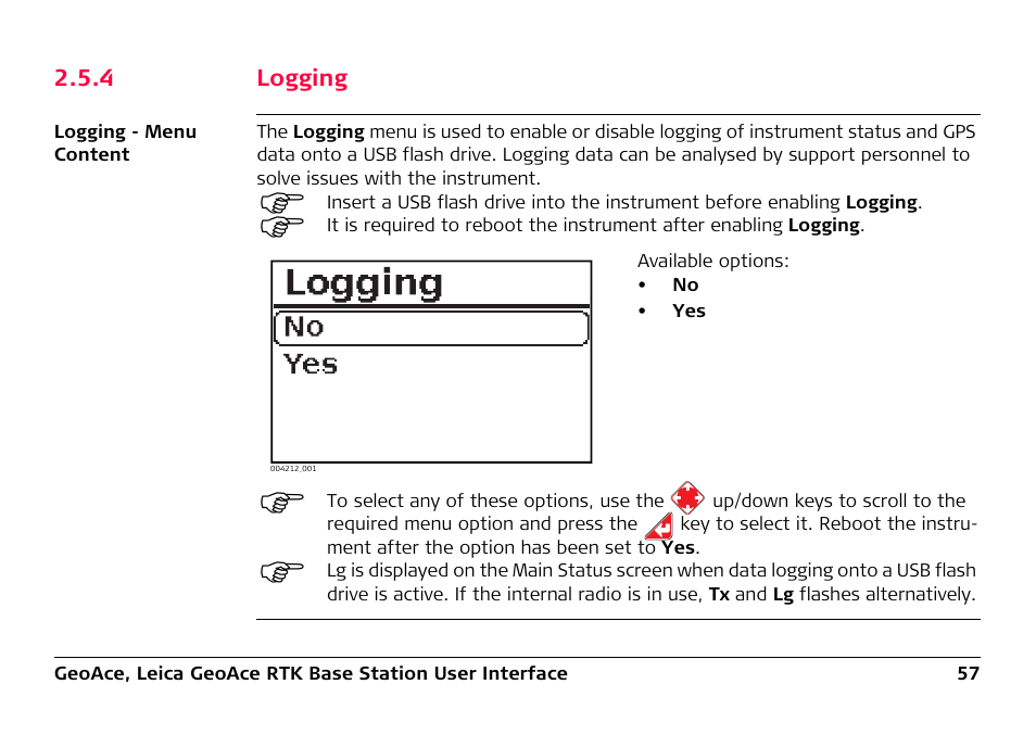 4 logging | Leica Geosystems Leica GeoAce User Manual | Page 57 / 114