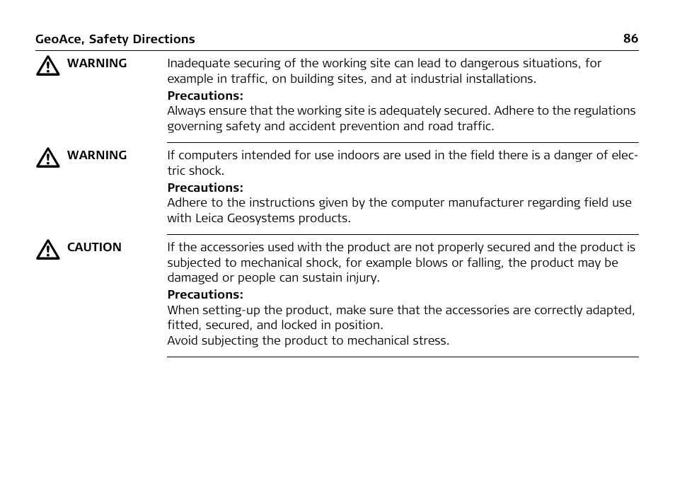 Leica Geosystems Leica GeoAce User Manual | Page 86 / 114