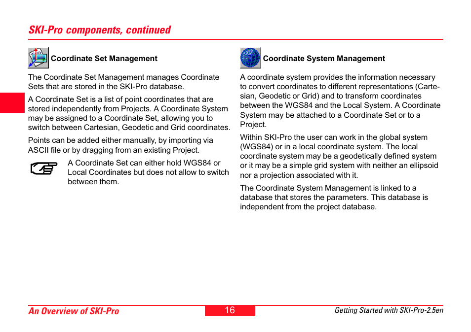 Ski-pro components, continued | Leica Geosystems SKI-Pro User Manual | Page 16 / 76