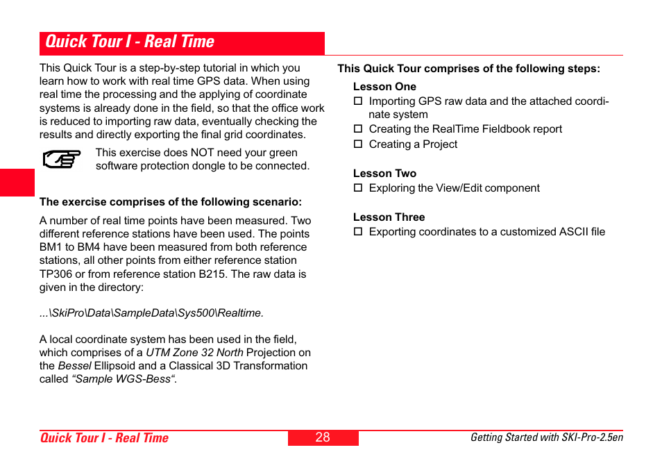 Quick tour i - real time | Leica Geosystems SKI-Pro User Manual | Page 28 / 76