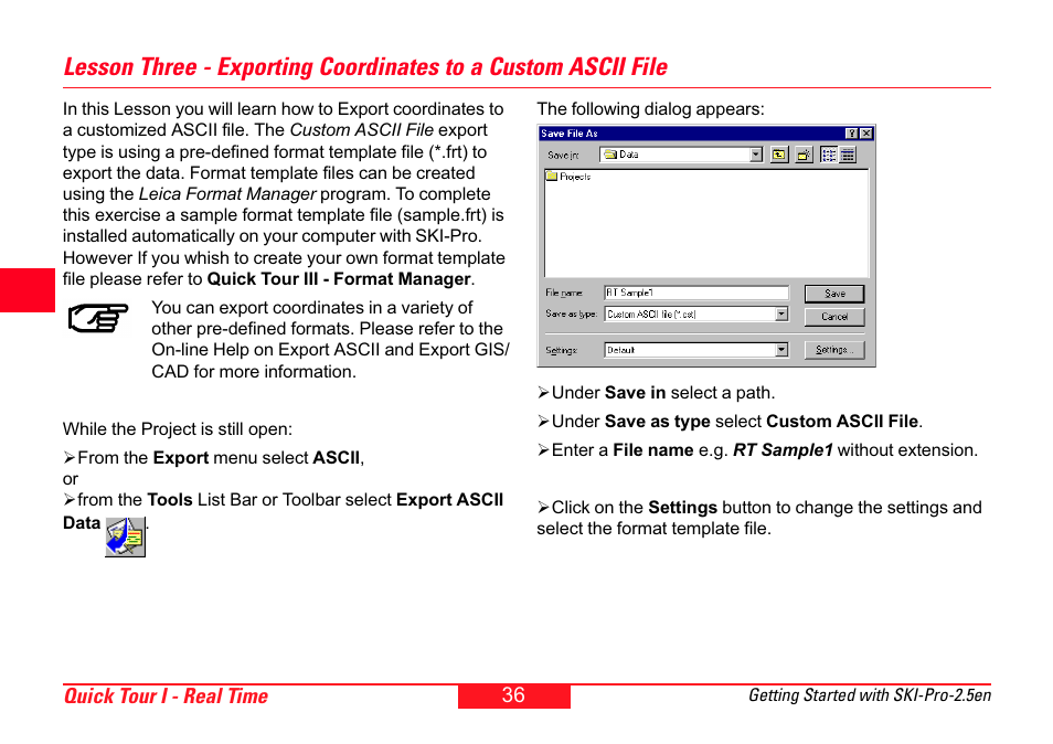 Leica Geosystems SKI-Pro User Manual | Page 36 / 76