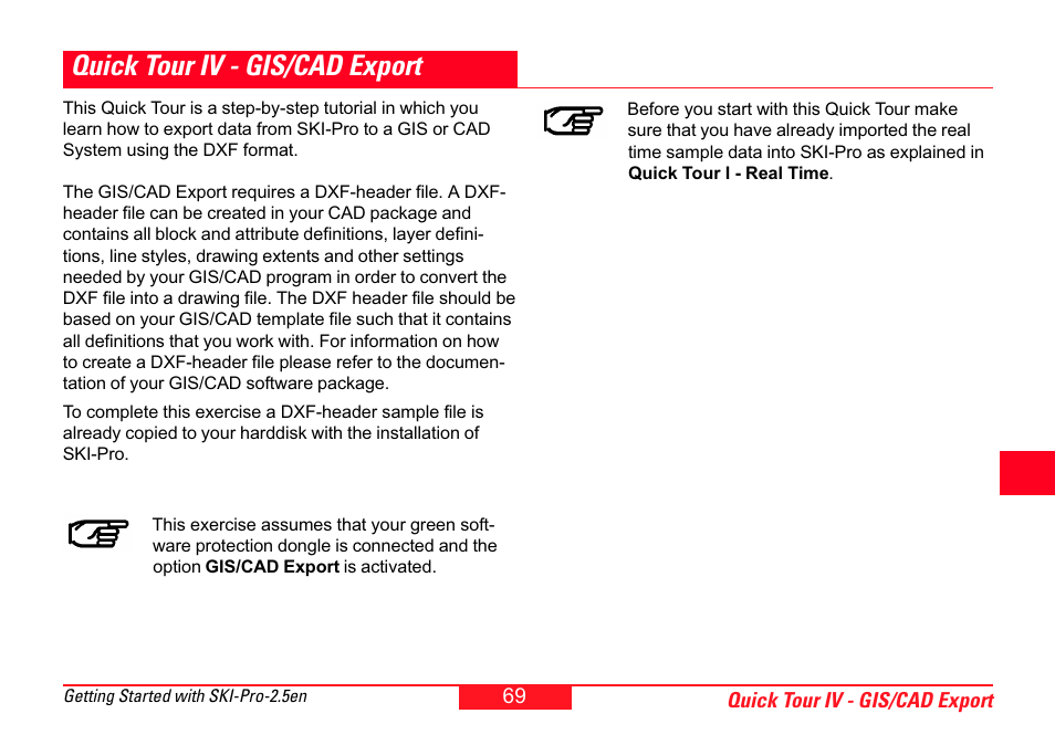 Quick tour iv - gis/cad export | Leica Geosystems SKI-Pro User Manual | Page 69 / 76