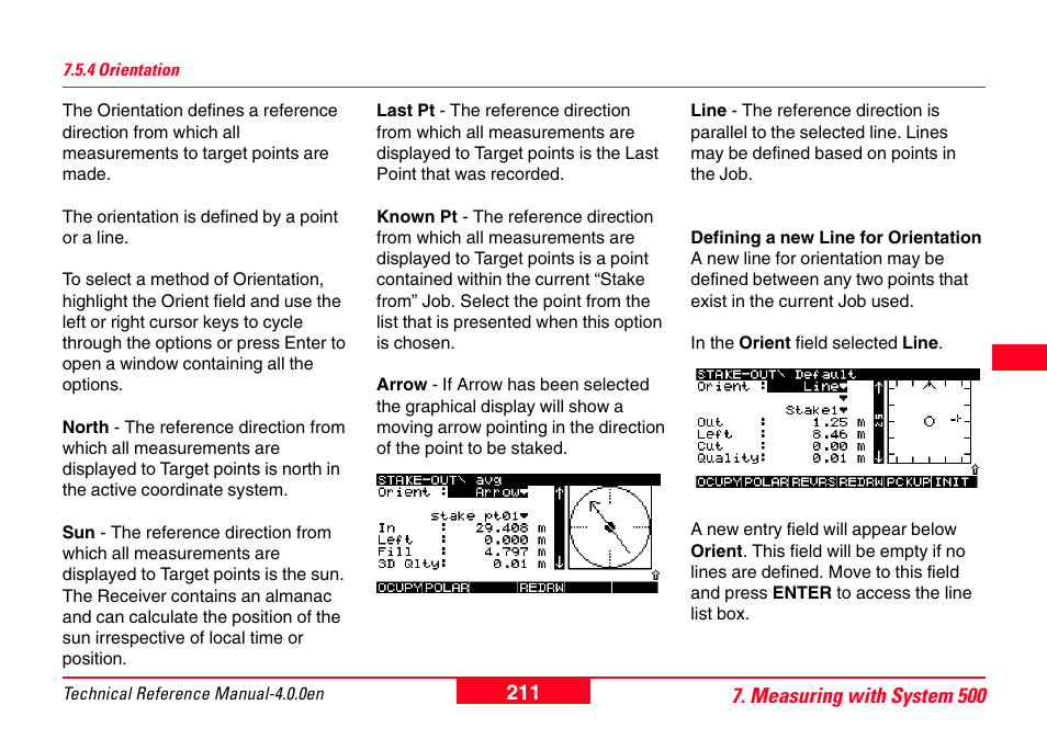 4 orientation | Leica Geosystems GPS System 500 - Technical Reference Manual User Manual | Page 211 / 391