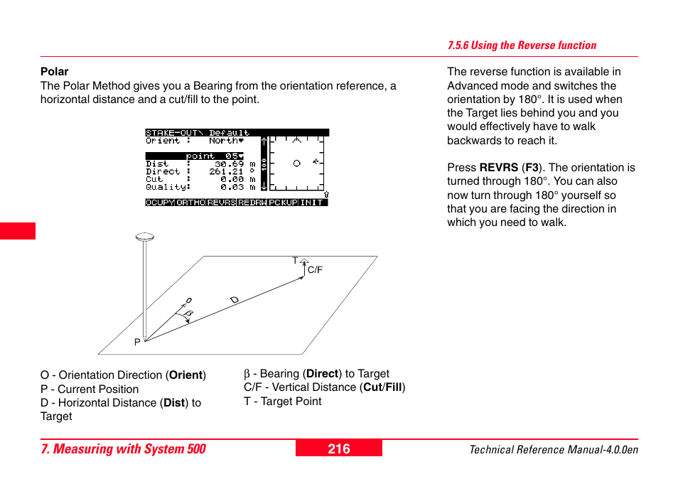 6 using the reverse function | Leica Geosystems GPS System 500 - Technical Reference Manual User Manual | Page 216 / 391