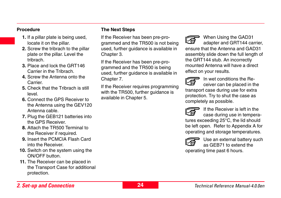 Leica Geosystems GPS System 500 - Technical Reference Manual User Manual | Page 24 / 391