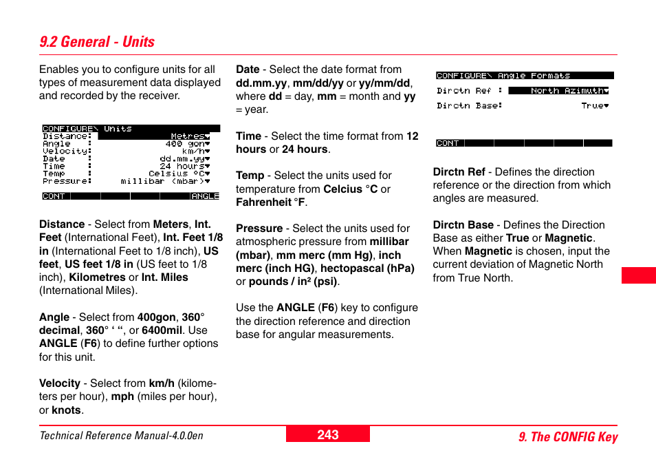 2 general - units | Leica Geosystems GPS System 500 - Technical Reference Manual User Manual | Page 243 / 391