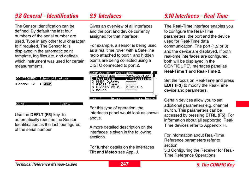 8 general - identification, 9 interfaces, 10 interfaces - real-time | Leica Geosystems GPS System 500 - Technical Reference Manual User Manual | Page 247 / 391
