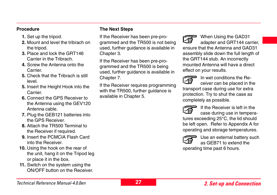 Leica Geosystems GPS System 500 - Technical Reference Manual User Manual | Page 27 / 391