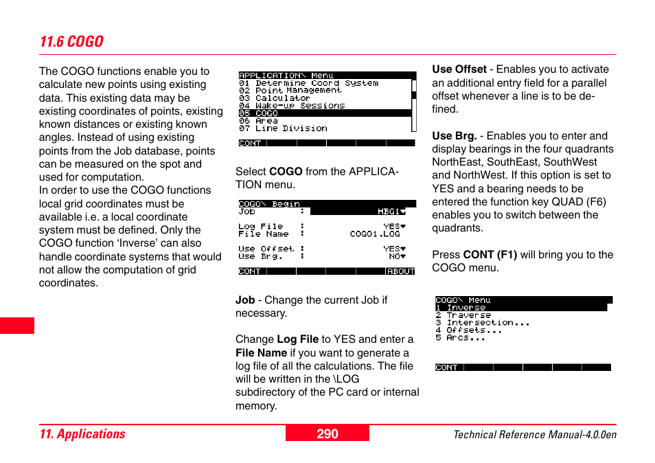 6 cogo | Leica Geosystems GPS System 500 - Technical Reference Manual User Manual | Page 290 / 391