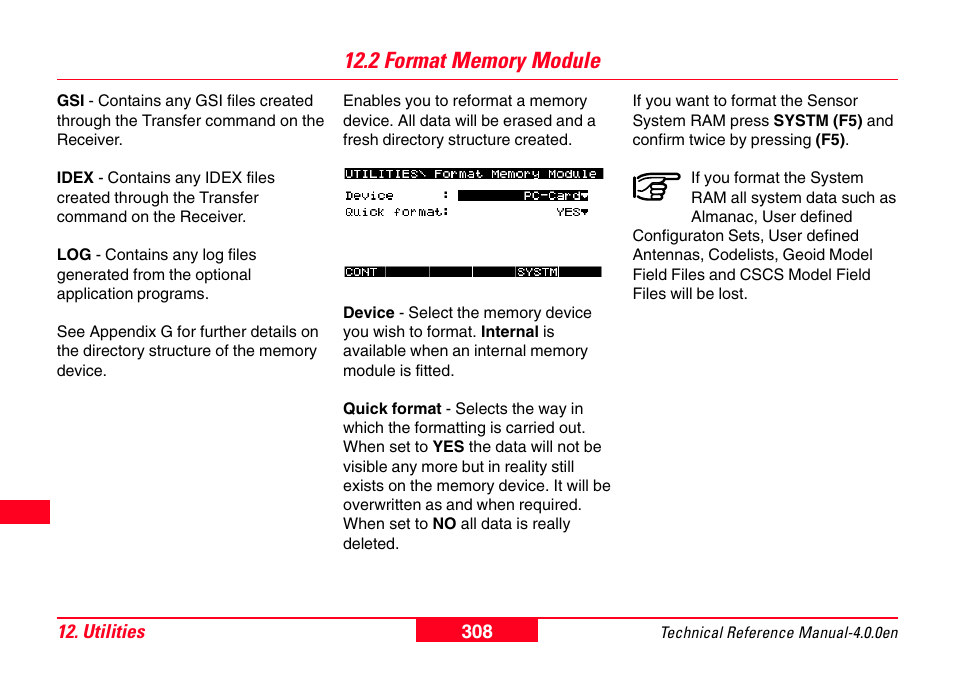 2 format memory module | Leica Geosystems GPS System 500 - Technical Reference Manual User Manual | Page 308 / 391