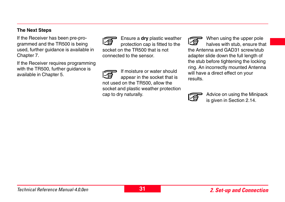 Leica Geosystems GPS System 500 - Technical Reference Manual User Manual | Page 31 / 391