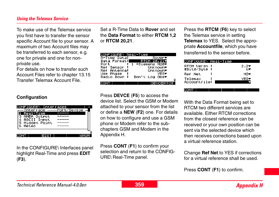 Using the telemax service | Leica Geosystems GPS System 500 - Technical Reference Manual User Manual | Page 359 / 391