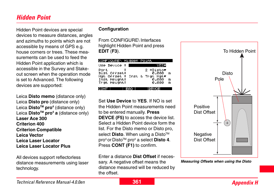 Hidden point, 361 appendix h | Leica Geosystems GPS System 500 - Technical Reference Manual User Manual | Page 361 / 391