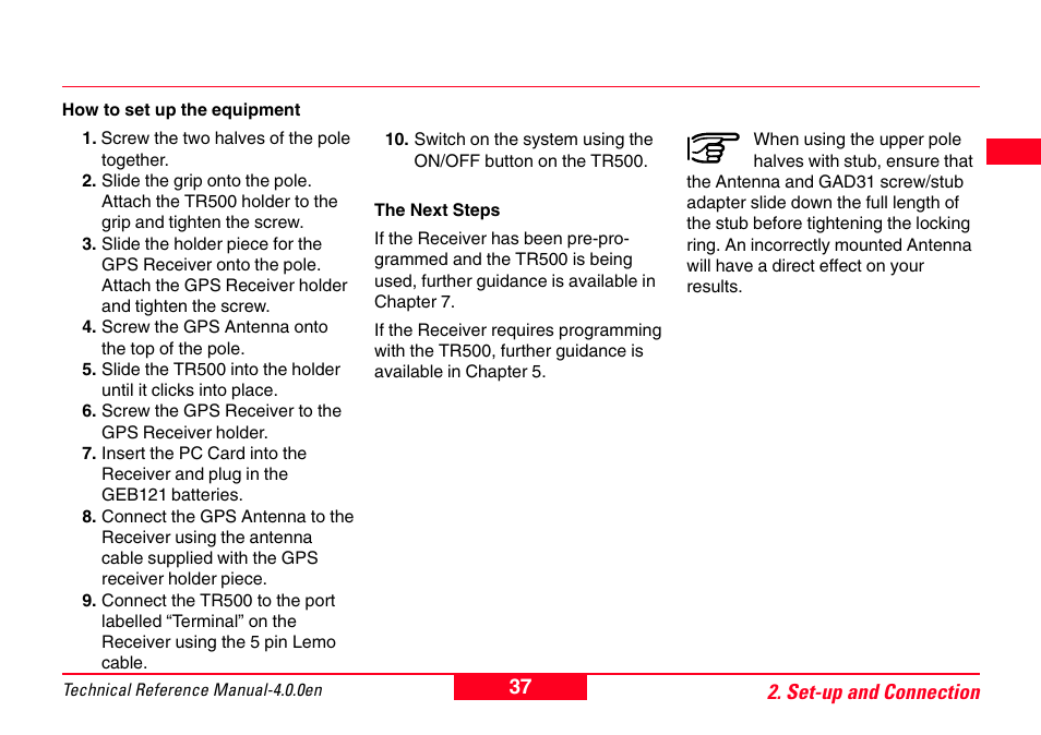 Leica Geosystems GPS System 500 - Technical Reference Manual User Manual | Page 37 / 391