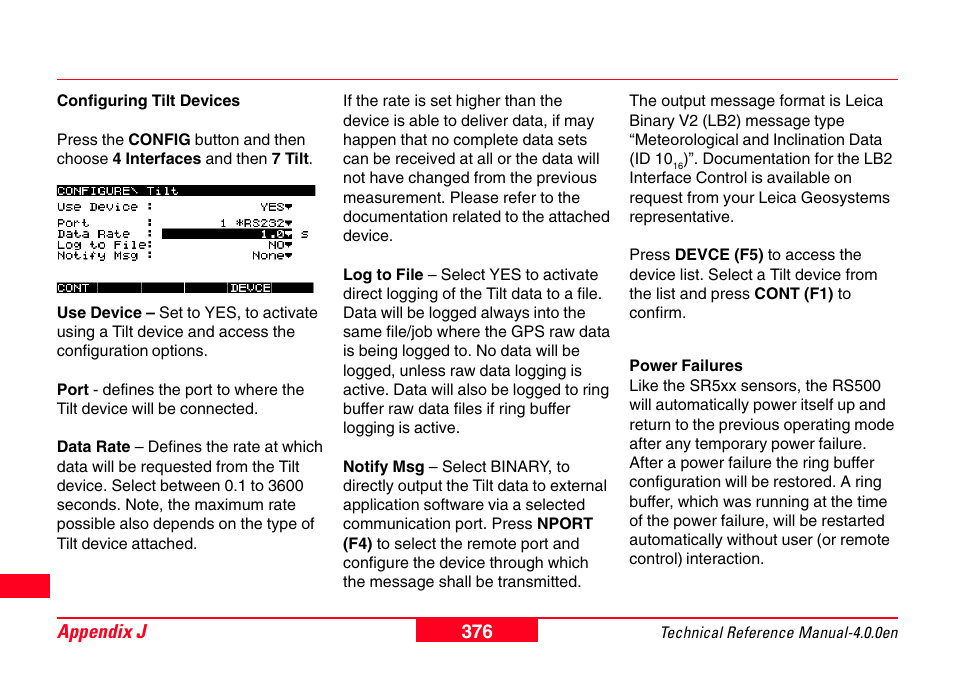Leica Geosystems GPS System 500 - Technical Reference Manual User Manual | Page 376 / 391