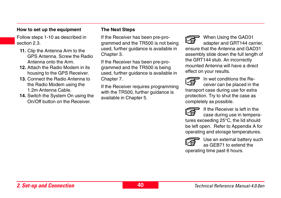 Leica Geosystems GPS System 500 - Technical Reference Manual User Manual | Page 40 / 391