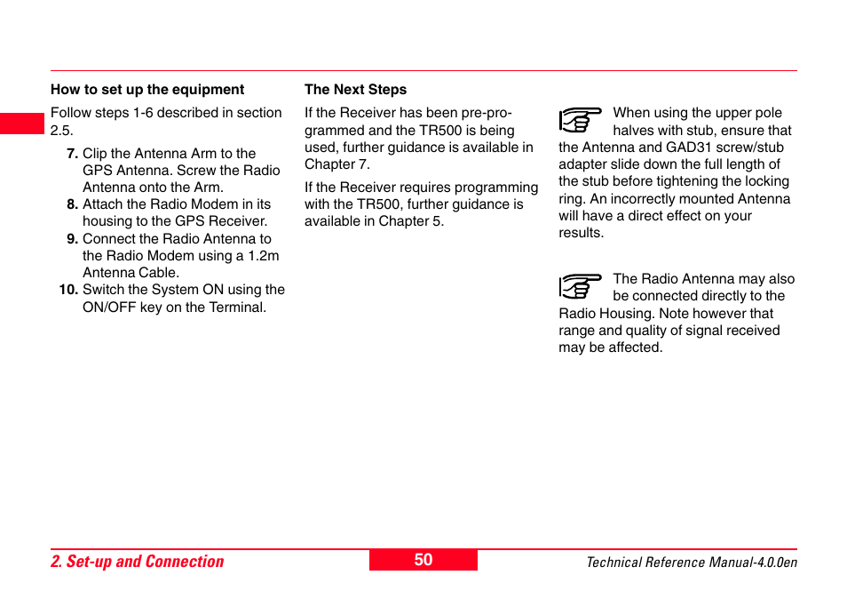 Leica Geosystems GPS System 500 - Technical Reference Manual User Manual | Page 50 / 391