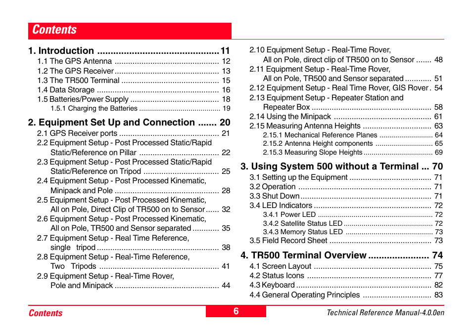 Leica Geosystems GPS System 500 - Technical Reference Manual User Manual | Page 6 / 391