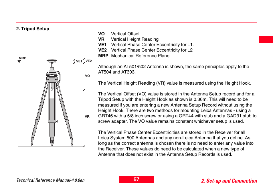 67 2. set-up and connection | Leica Geosystems GPS System 500 - Technical Reference Manual User Manual | Page 67 / 391