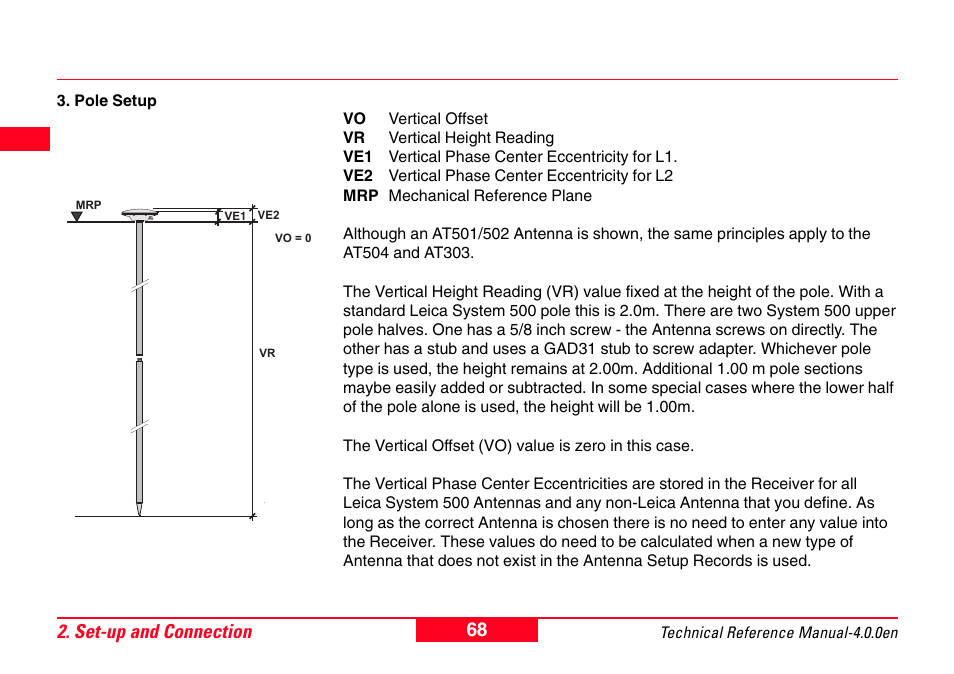 68 2. set-up and connection | Leica Geosystems GPS System 500 - Technical Reference Manual User Manual | Page 68 / 391