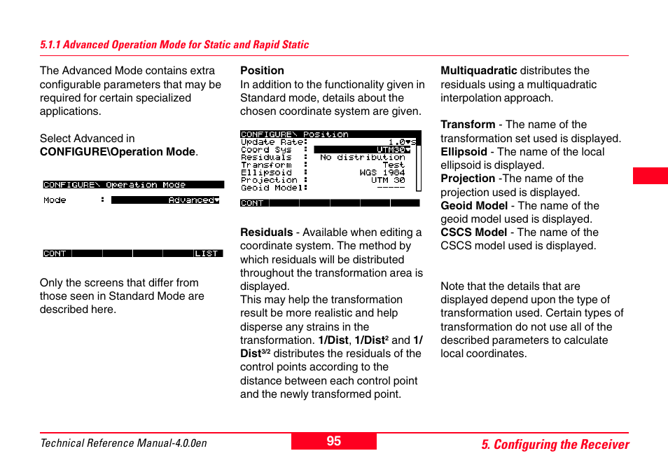 1 advanced operation mode for static and rapid, Static | Leica Geosystems GPS System 500 - Technical Reference Manual User Manual | Page 95 / 391