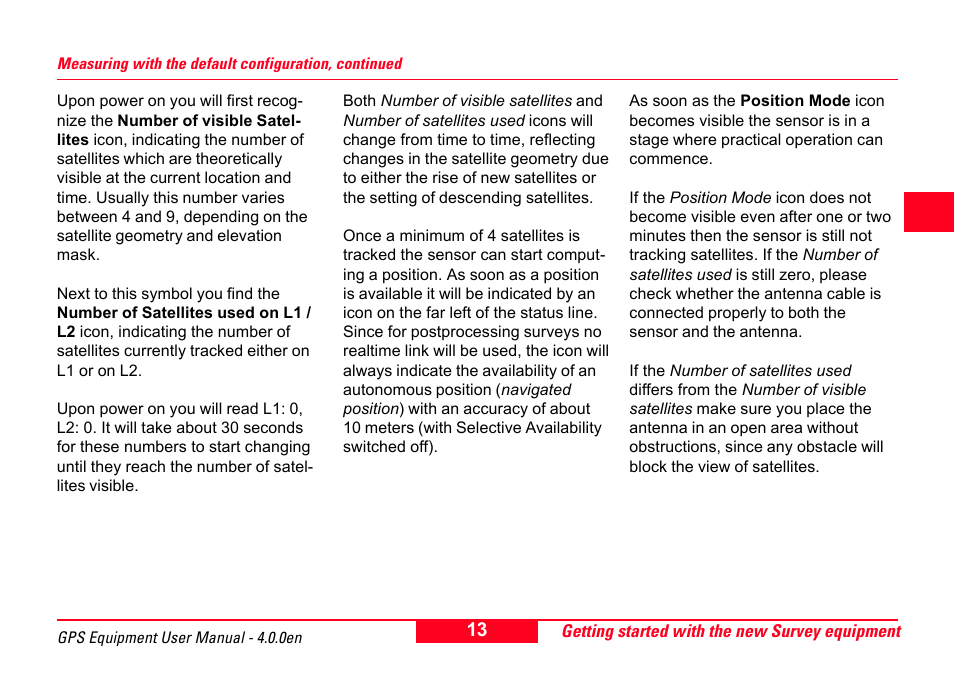 Leica Geosystems GPS System 500 Equipment - User Manual User Manual | Page 13 / 62