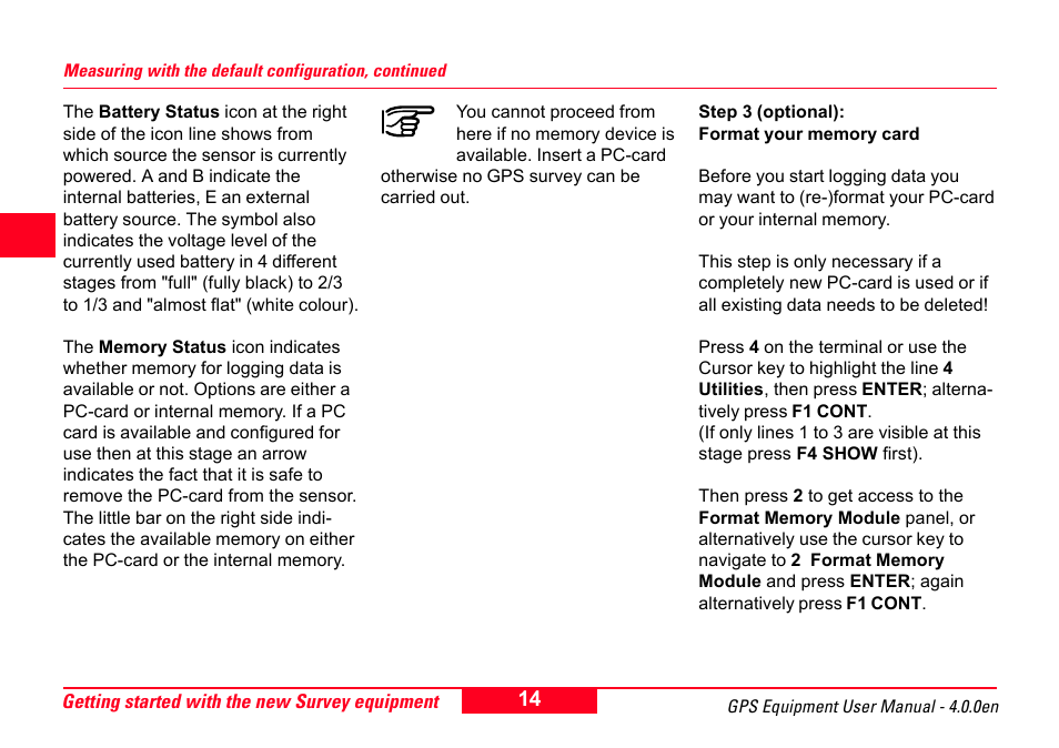 Leica Geosystems GPS System 500 Equipment - User Manual User Manual | Page 14 / 62