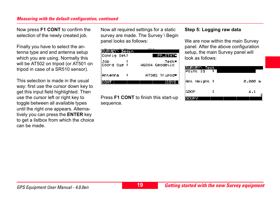 Leica Geosystems GPS System 500 Equipment - User Manual User Manual | Page 19 / 62