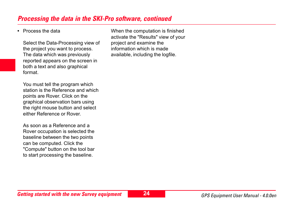 Leica Geosystems GPS System 500 Equipment - User Manual User Manual | Page 24 / 62